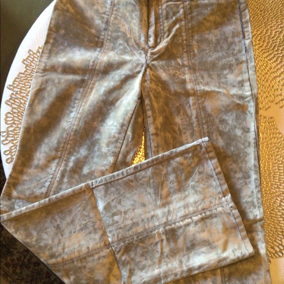 DKNY Jeans distressed suede zip front pants - Picture 3 of 6